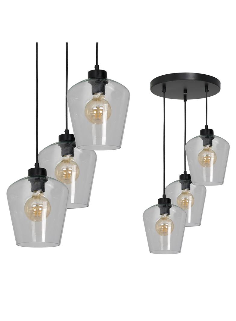 Milagro lampa wisząca Santiago Clear 3xE27 czarna MLP6611