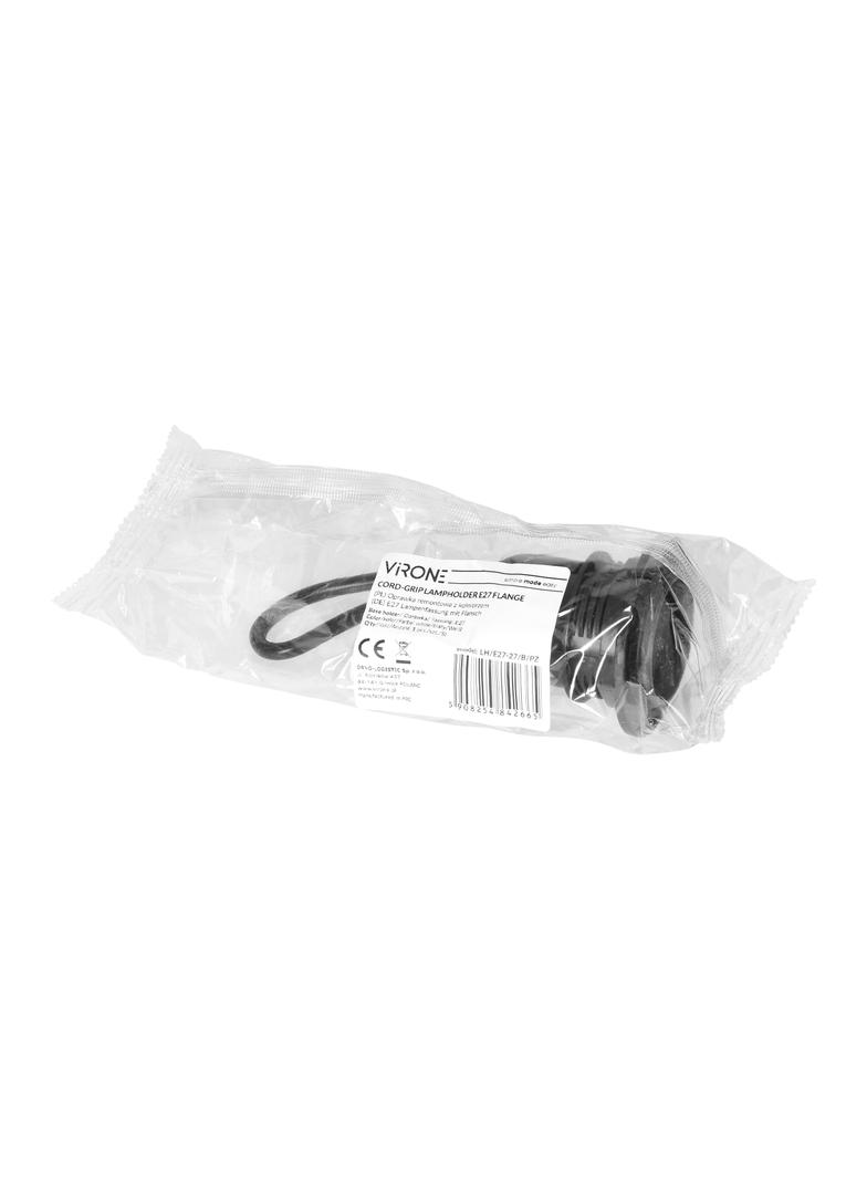Oprawka remontowa E27 z kołnierzem, czarna LH/E27-27/B/PZ ORNO
