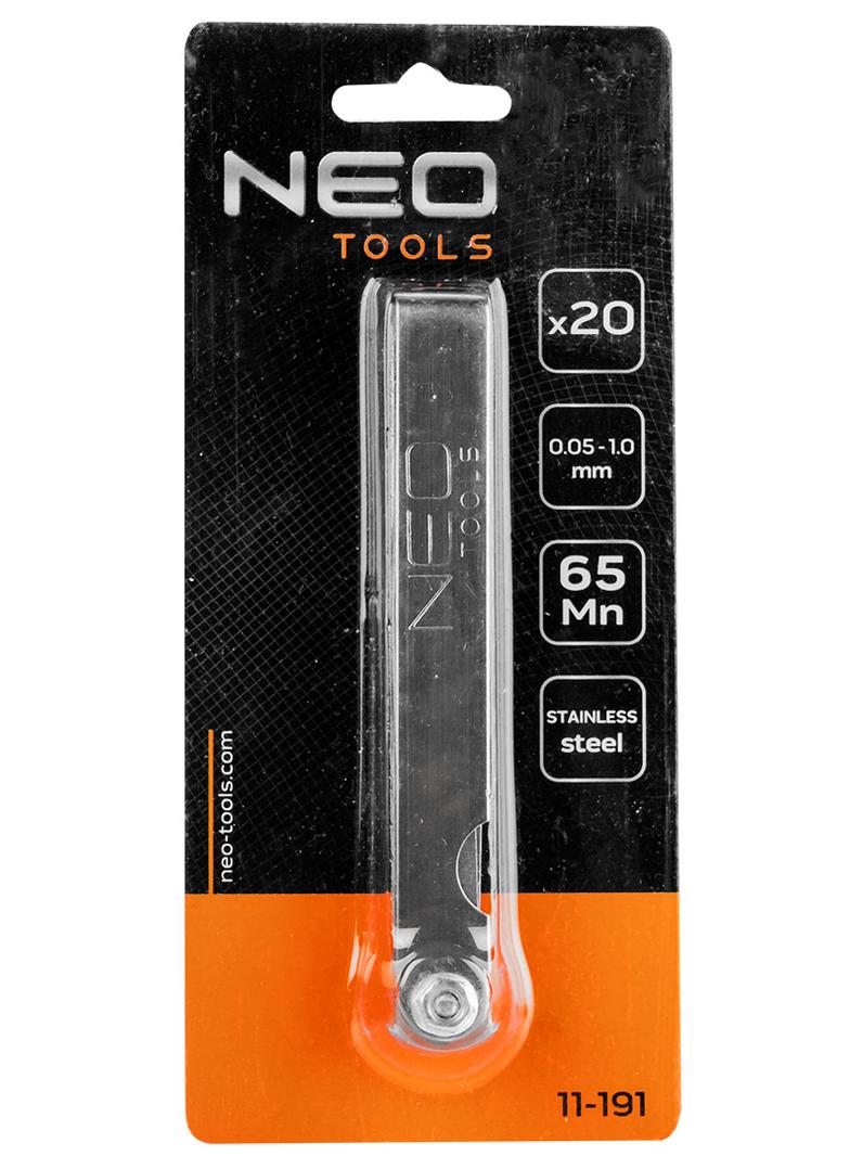 Szczelinomierz 20 listków (0.05 - 1.0 mm) 65MN/stal nierdzewna