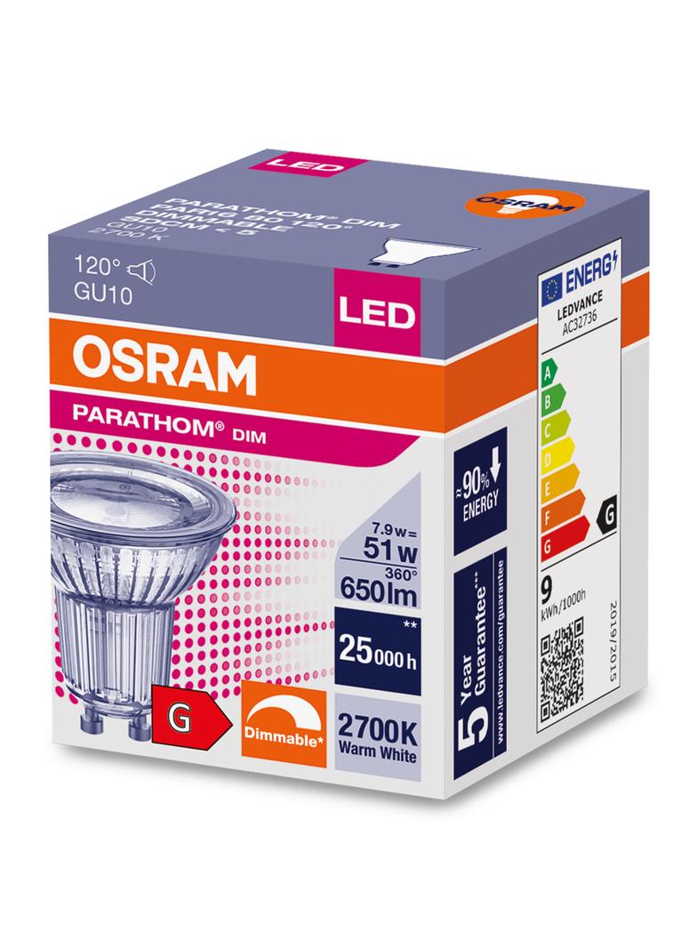 Lampa LED PARATHOM DIM PAR16 80 120° 7,9W 927 GU10