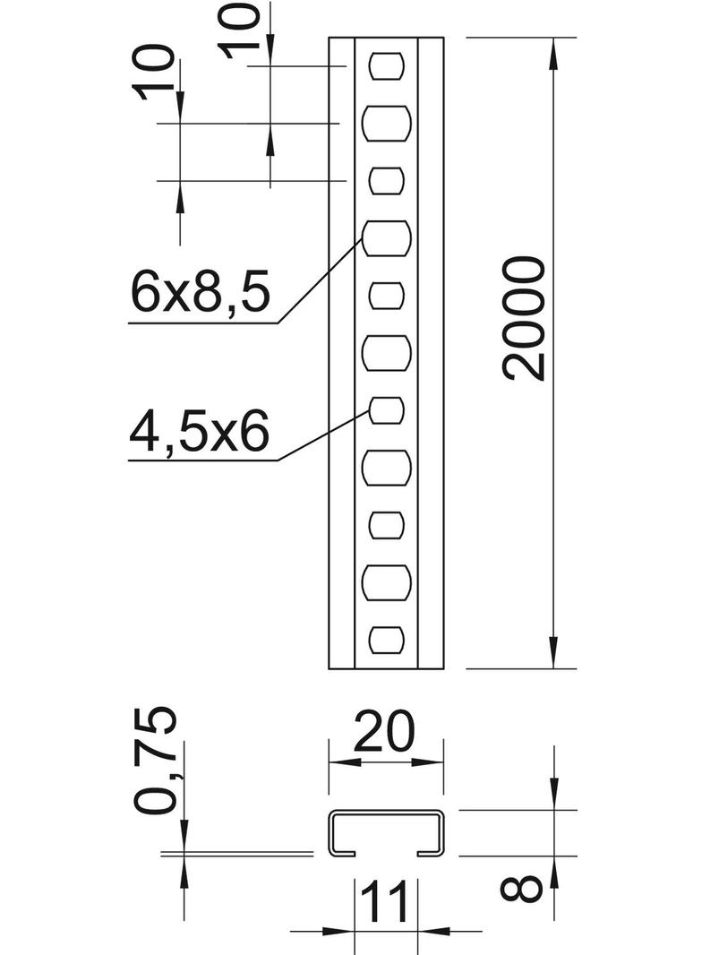 2060 L 2M VA, Szyna profilowa  PERF.2060 2M.VA