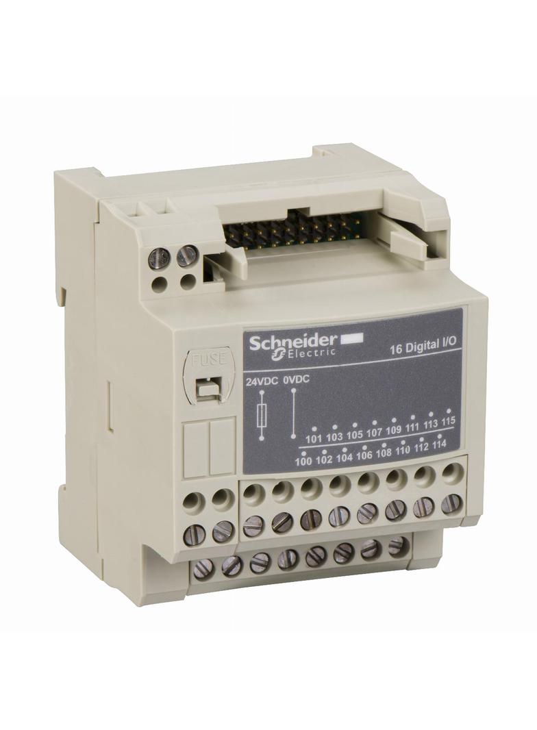 Modicon ABE7, miniaturowa podbaza, dyskretne pasywne we/wy, 16 wejść/wyjść, Micro/Premium cable 2m