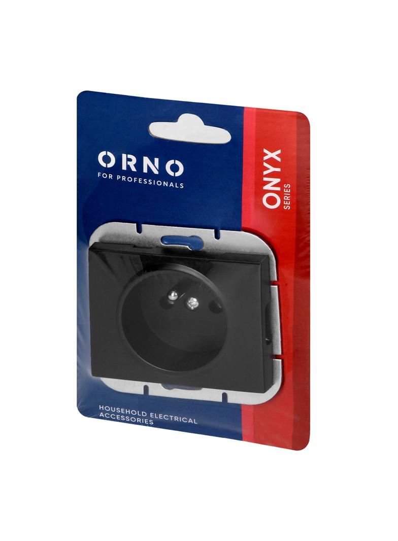Gniazdo pojedyncze podtynkowe 2P+Z Onyx, 16A, 250V, PT-16O, czarny OR-OE-7505/B ORNO