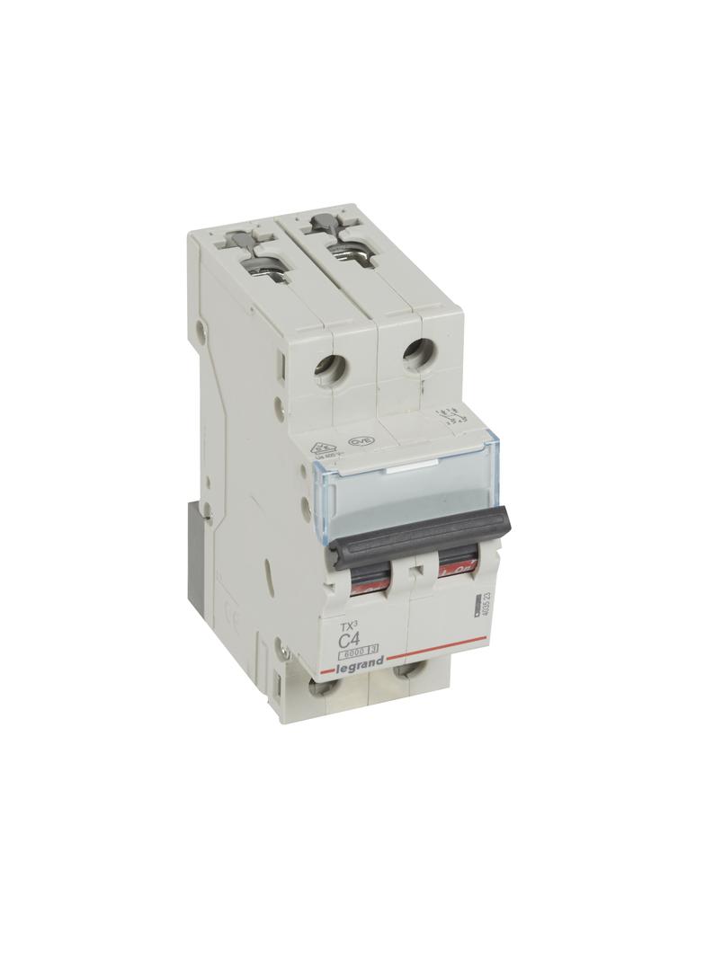 WYŁĄCZNIK NADPRĄDOWY S 302 2P C 4A 6000A SERII TX3, Legrand