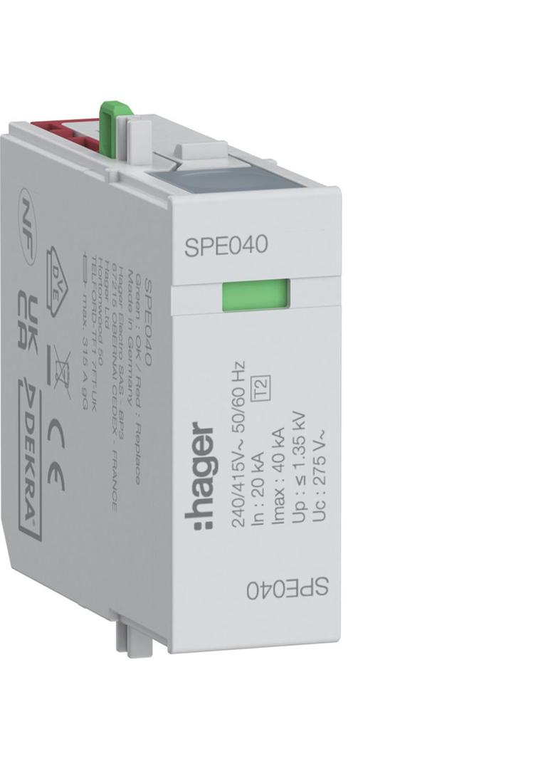 SPD Moduł T2 MOV 1P sieć TN/TT In=20kA Imax=40kA Up?1,35kV L-N