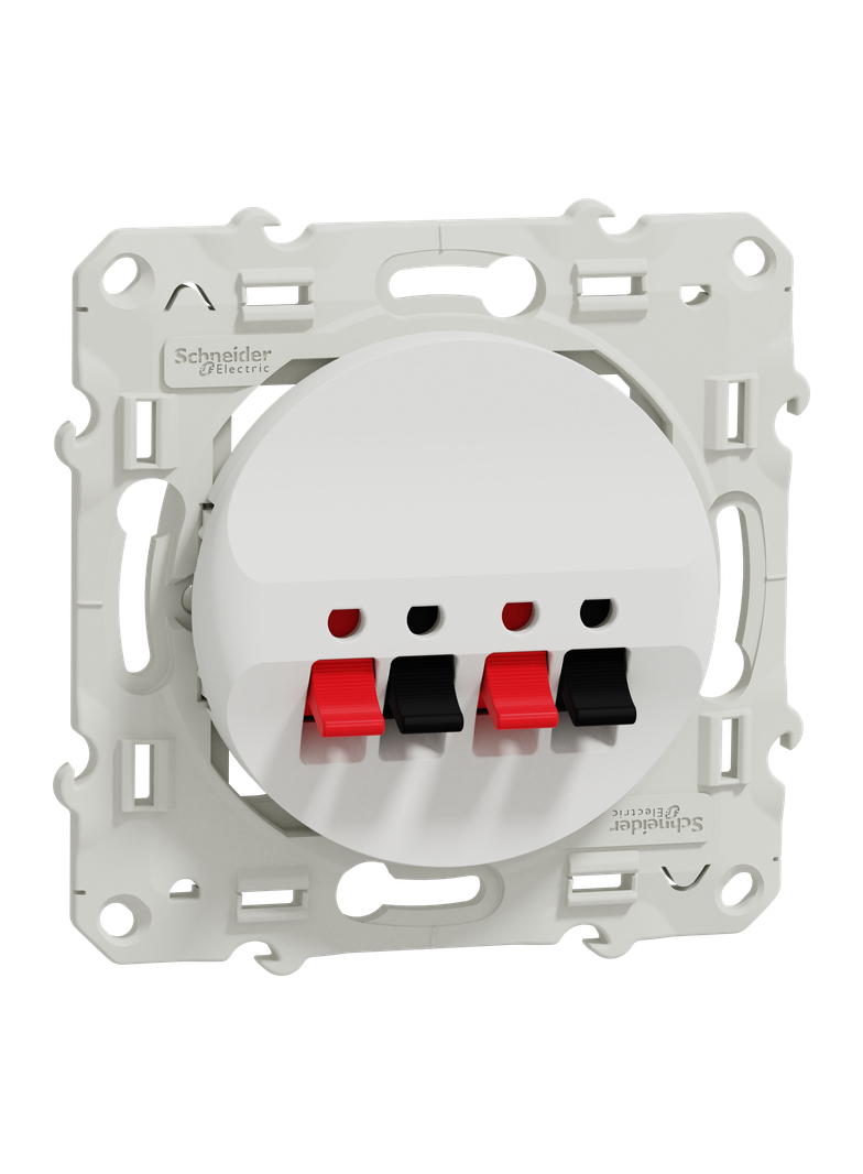 Odace, gniazdo głośnikowe podwójne, biały