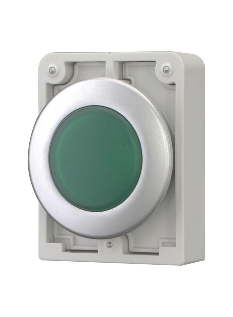 M30C-FL-G Główka lampki sygnalizacyjnej 30mm płaska zielona 183283 EATON