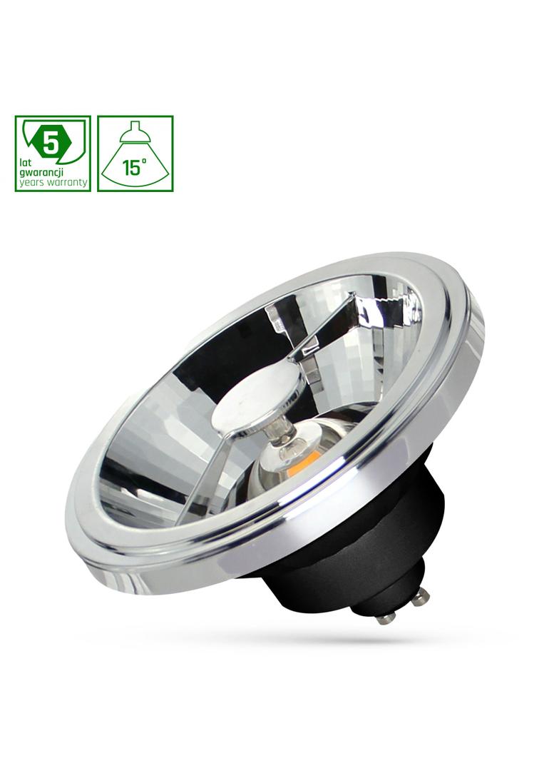 Żarówka LED AR111 GU10 230V 12W COB 15ST WW b. ciepła CZARNY 5 lat gw. Spectrum LED