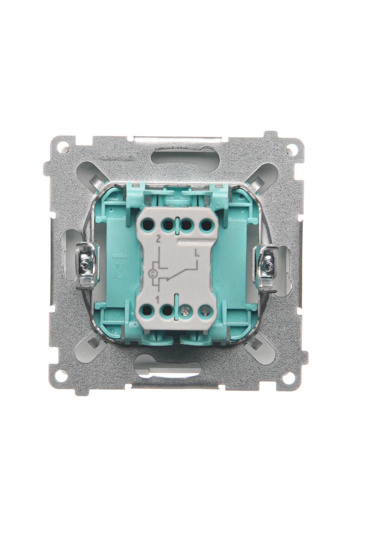 Simon Basic Łącznik schodowy z podświetleniem LED 10A 250V szybkozłączka biały BMW6L.01/11 KONTAKT