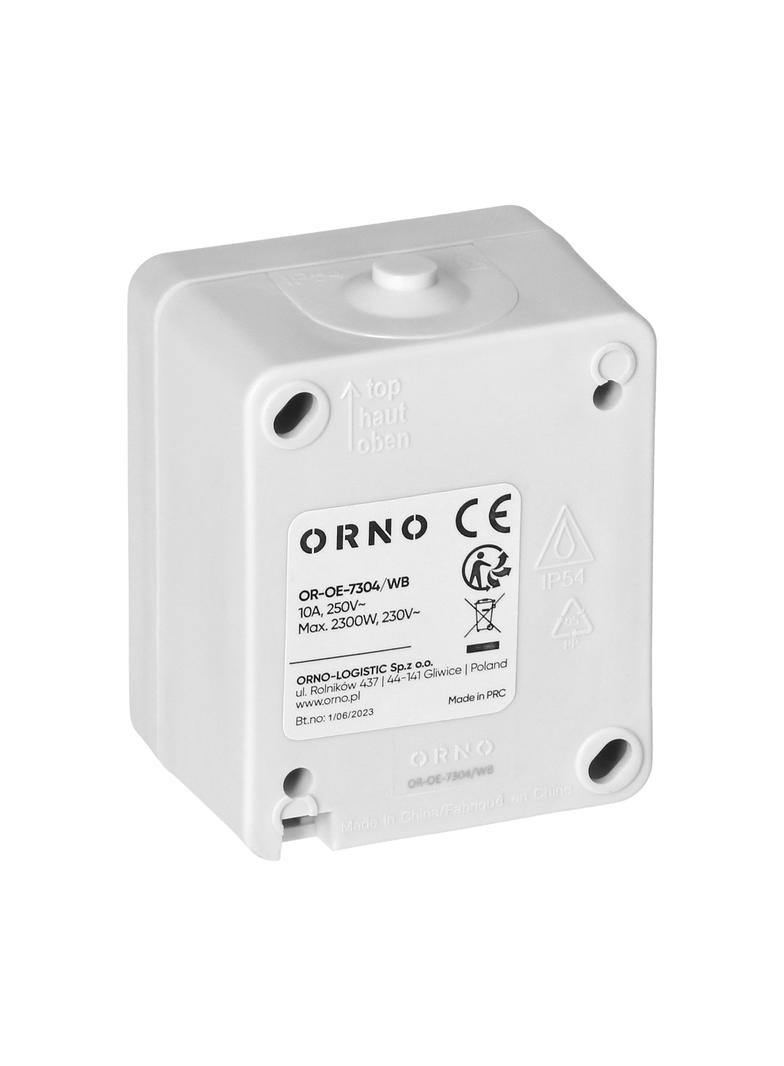 Przycisk dzwonek AQUATIC MINI IP54, 10A, 230V AC, biało-czarny OR-OE-7304/WB ORNO