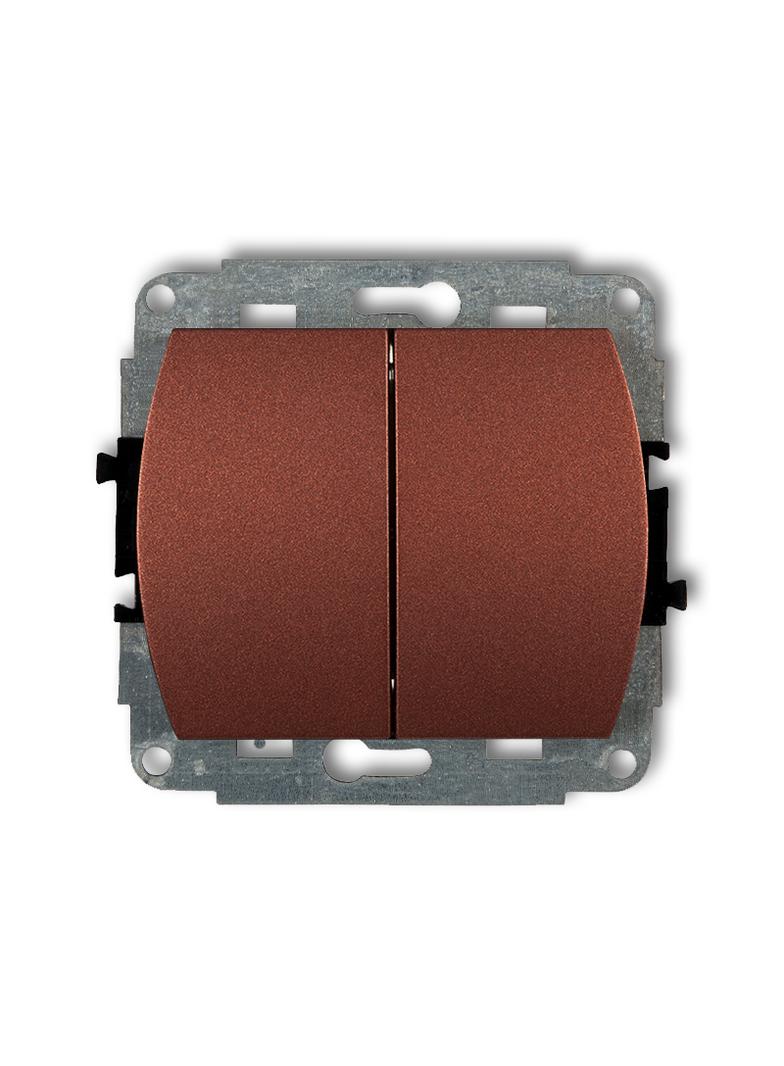 TREND Mechanizm łącznika zwiernego żaluzjowego (dwa klawisze bez piktogramów) brązowy metalik