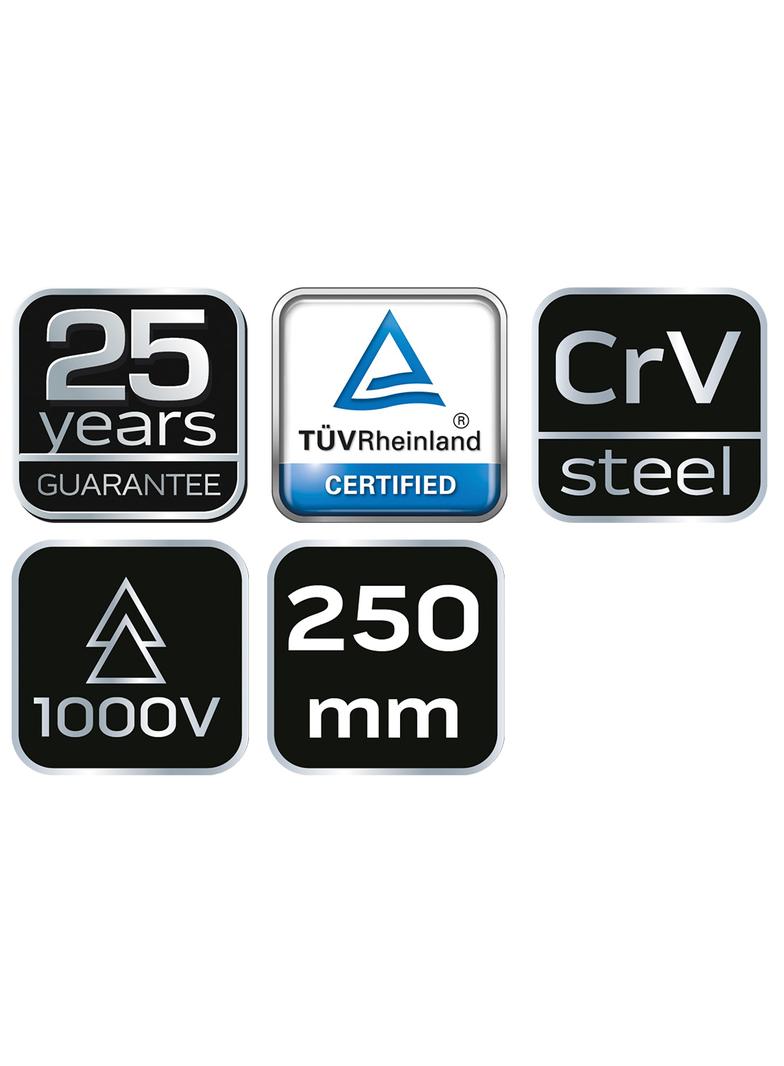 Szczypce do rur 250 mm 1000 V, CrV, polerowane