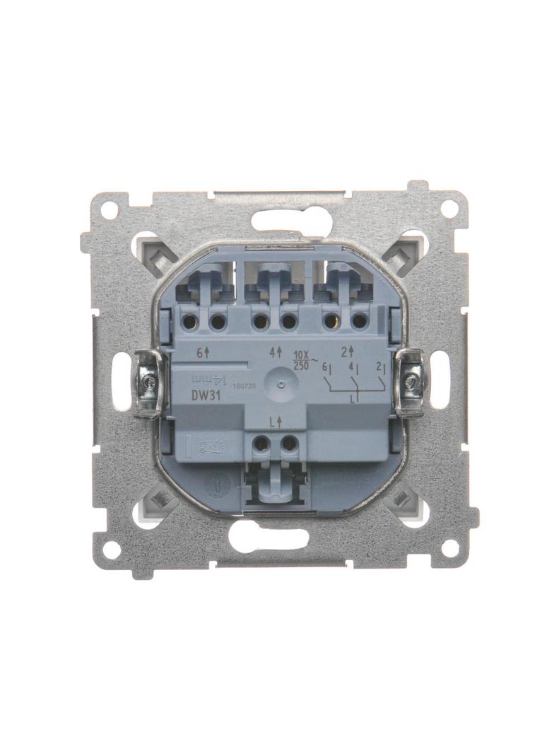 Simon 54 Łącznik potrójny 10A 250V szybkozłączka srebrny mat DW31.01/43 KONTAKT