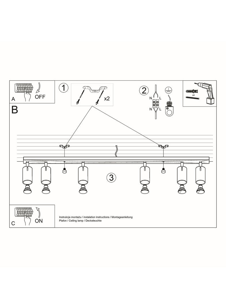 Sollux Plafon RING 6L szary SL.0454