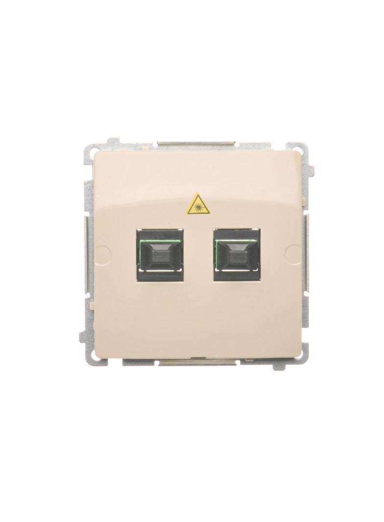 Simon Basic Gniazdo światłowodowe / optyczne podwójne SC/APC beż