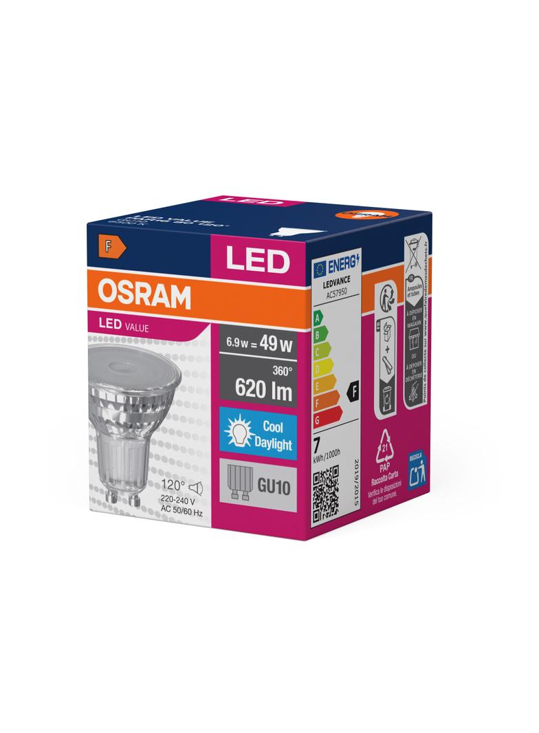 Żarówka LED VALUE PAR16 80 120 6,9W/865 GU10 575lm 4058075096745 LEDVANCE