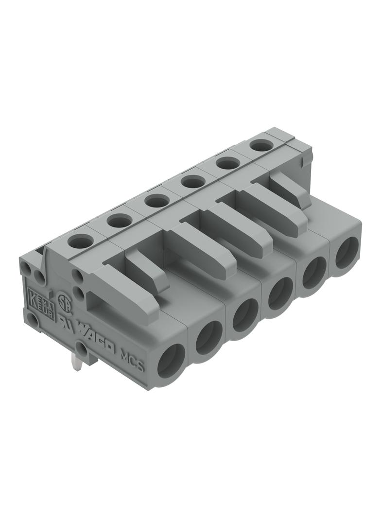 MCS-MIDI Classic gniazdo kątowe 6-bieg. szare raster 5 mm