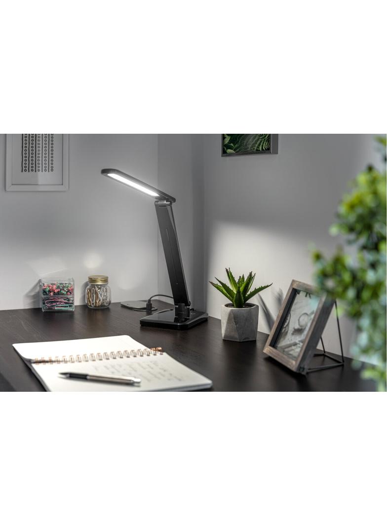 LAMPKA BIURKOWA HIKARI LED, 6W, 400lm, AC220-240V, 50/60Hz, CCT, CZARNY