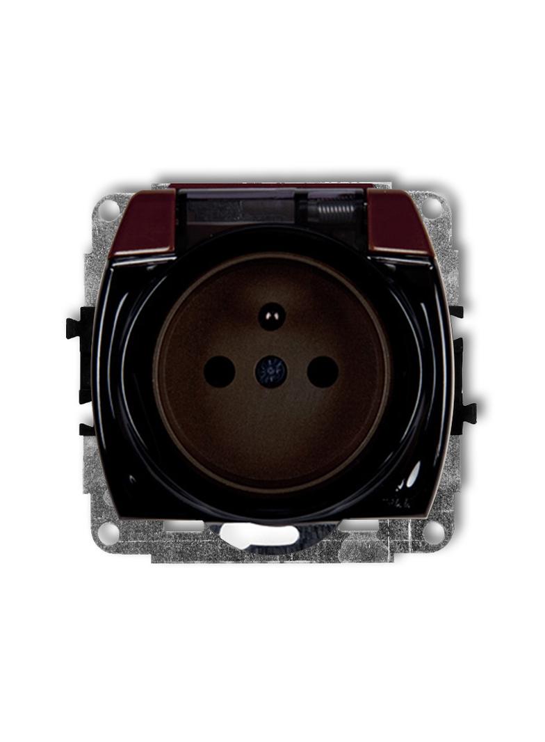 TREND Mechanizm gniazda bryzgoszczelnego z uziemieniem 2P+Z (klapka dymna, przesłony torów prądowych