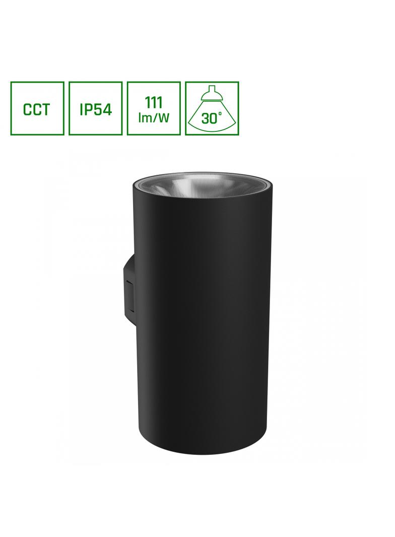 TORRE 18W CCT 230V IP54 99x78x162MM CZARNY OKRĄGŁA ELEWACYJNA