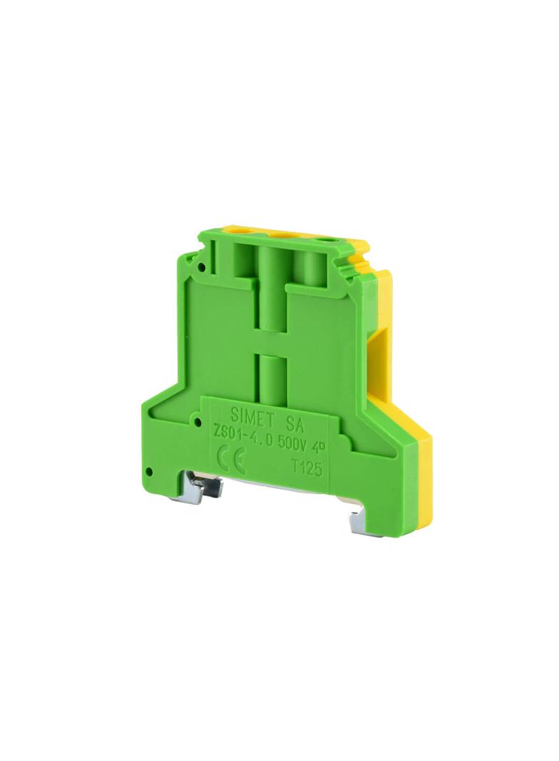 ZSO1-4.0 ,  Złączka szynowa gwintowa ochronna, 4,0 mm2, TS 35, żółto-zielony