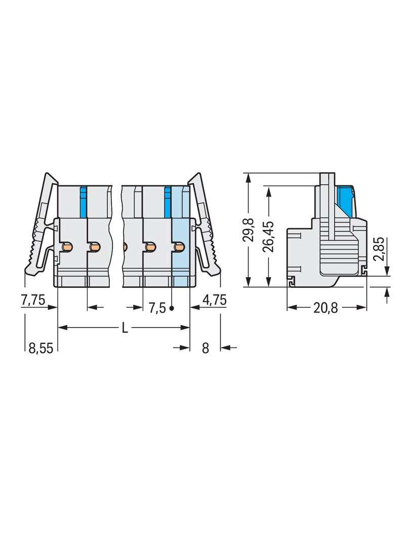 2-przewodowe gniazdo