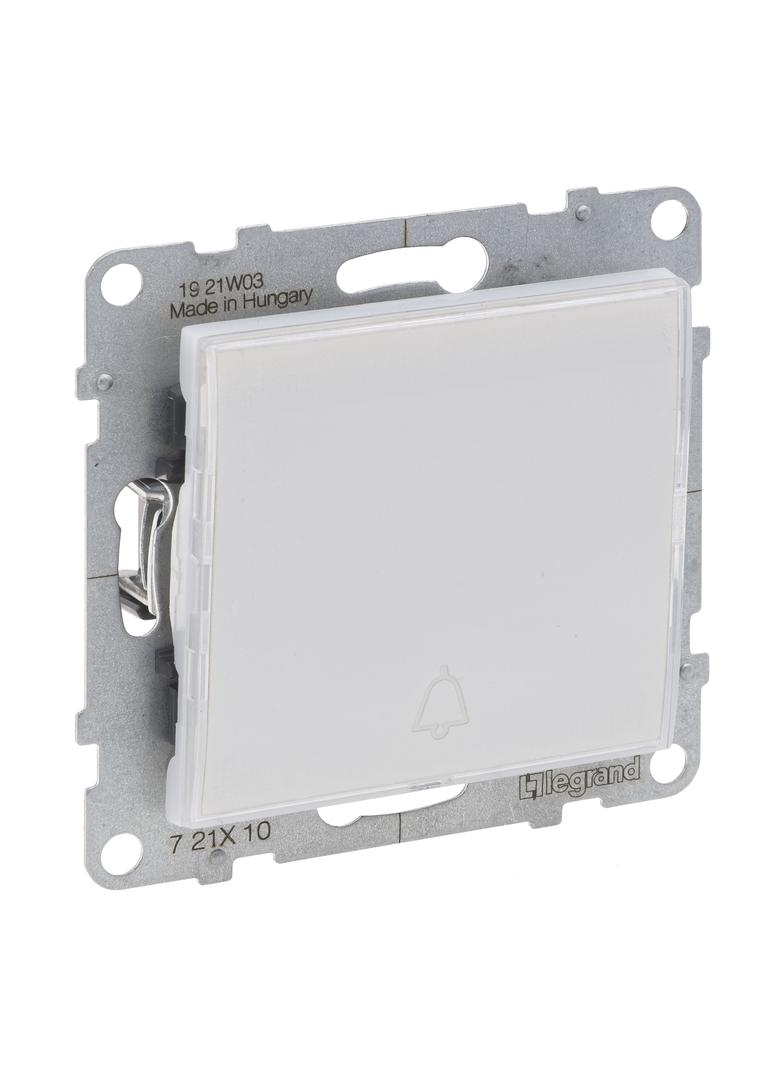 SUNO - Przycisk pojedynczy z podświetleniem - 6 A - 250 V~ - zaciski automatyczne, Biały, Legrand