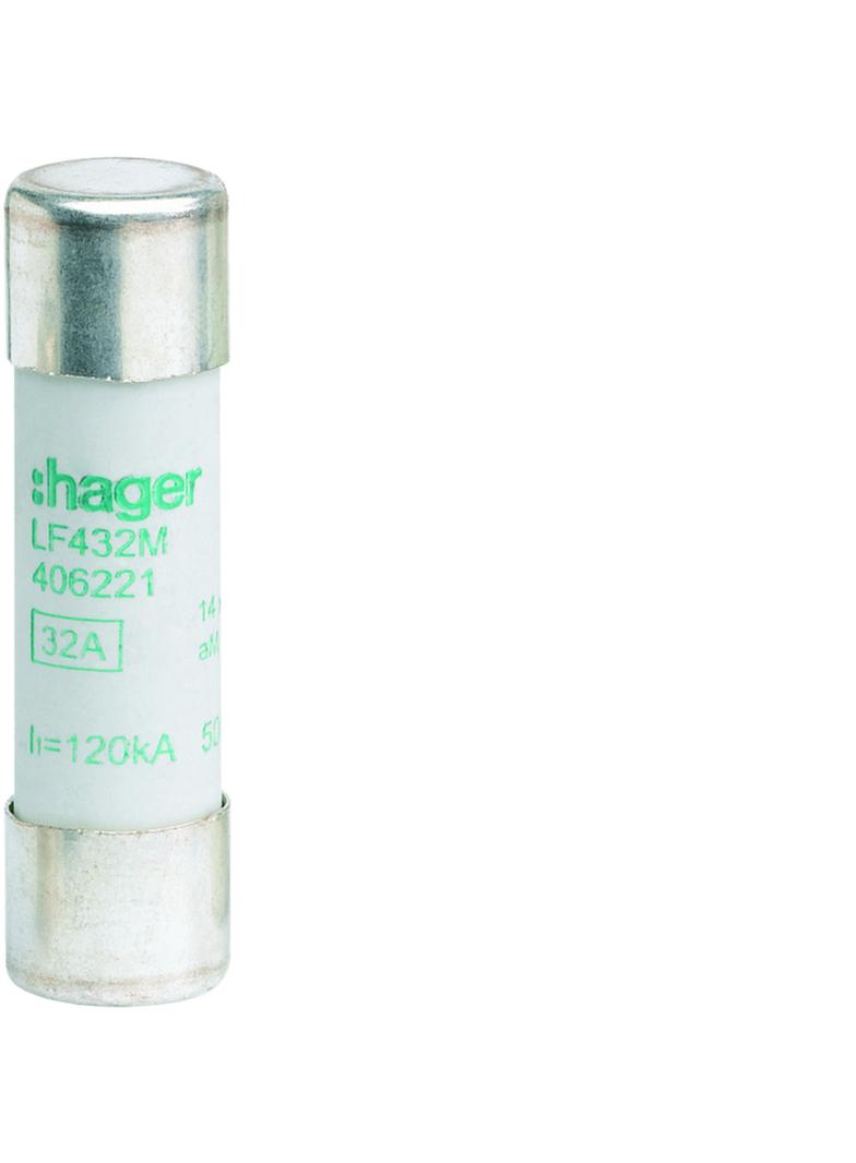 Wkładka bezpiecznikowa cylindryczna CH-14 14x51mm aM 32A 500VAC LF432M HAGER