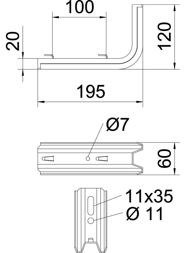 TPSAG 195 VA4301, Wspornik KORYT SIATK. TPSAG 195MM VA