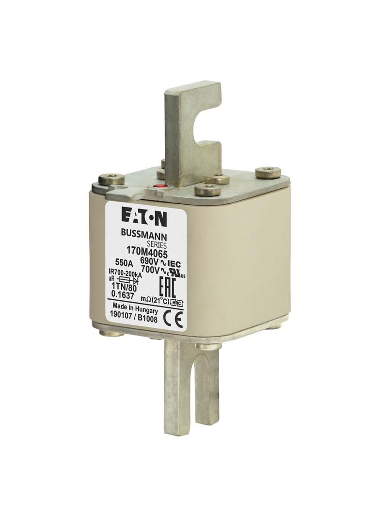 550A 690V 1TN/80 aR INDICATOR FUSE Wkładka szybka 550A AC 690V DIN 1 53x66x108 mm aR DIN 170M4065 EA