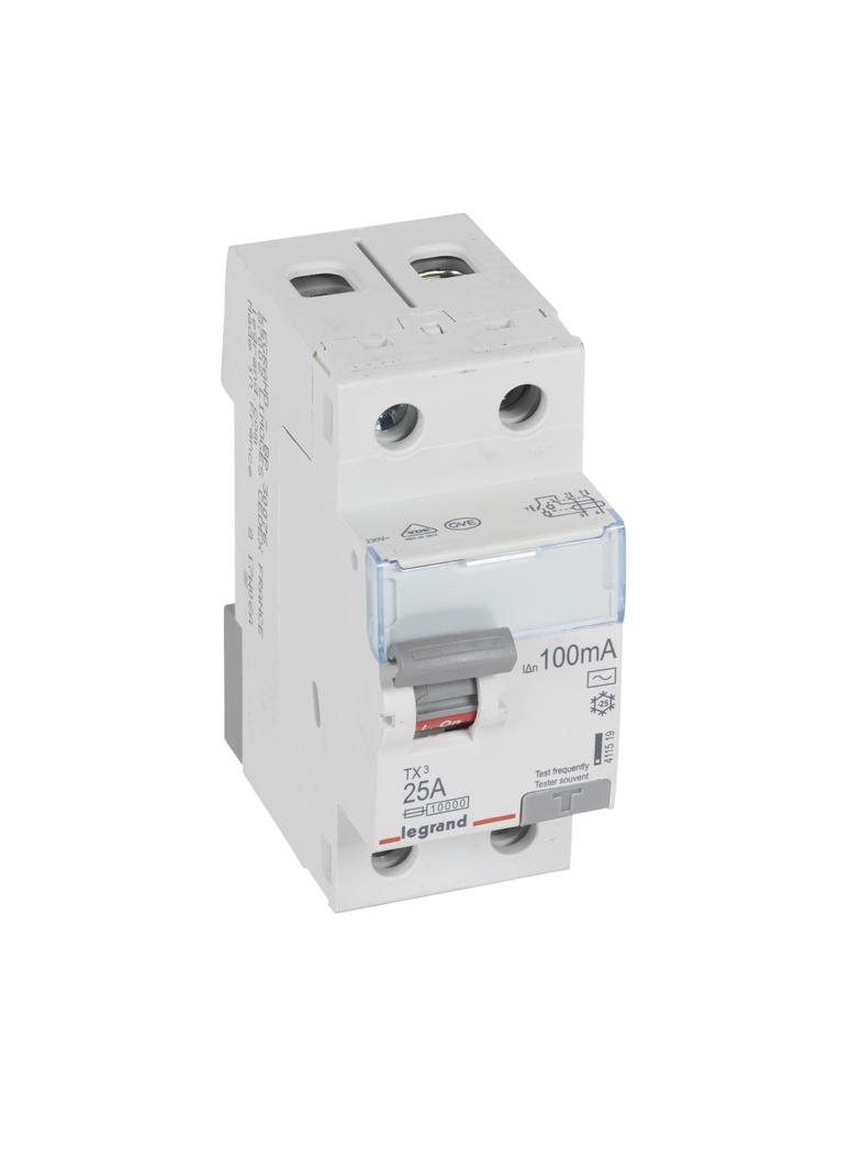 Wyłącznik Różnicowoprądowy P 302 2P 25A 100Ma Typ AC TX3 411519 LEGRAND