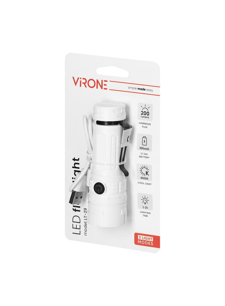 Latarka LED, 200lm, 300mAh, klips