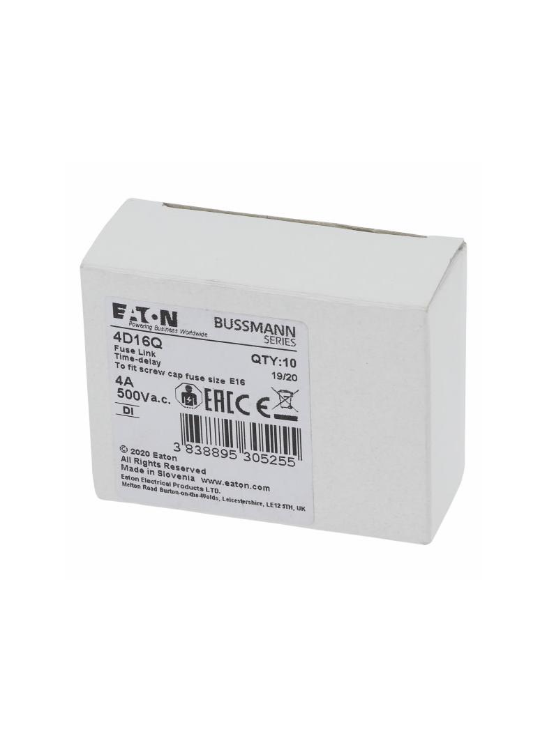 FUSE 4A DI/E16 500VAC DZ Wkładka DI 4A 500VAC DZ E16 4D16Q EATON