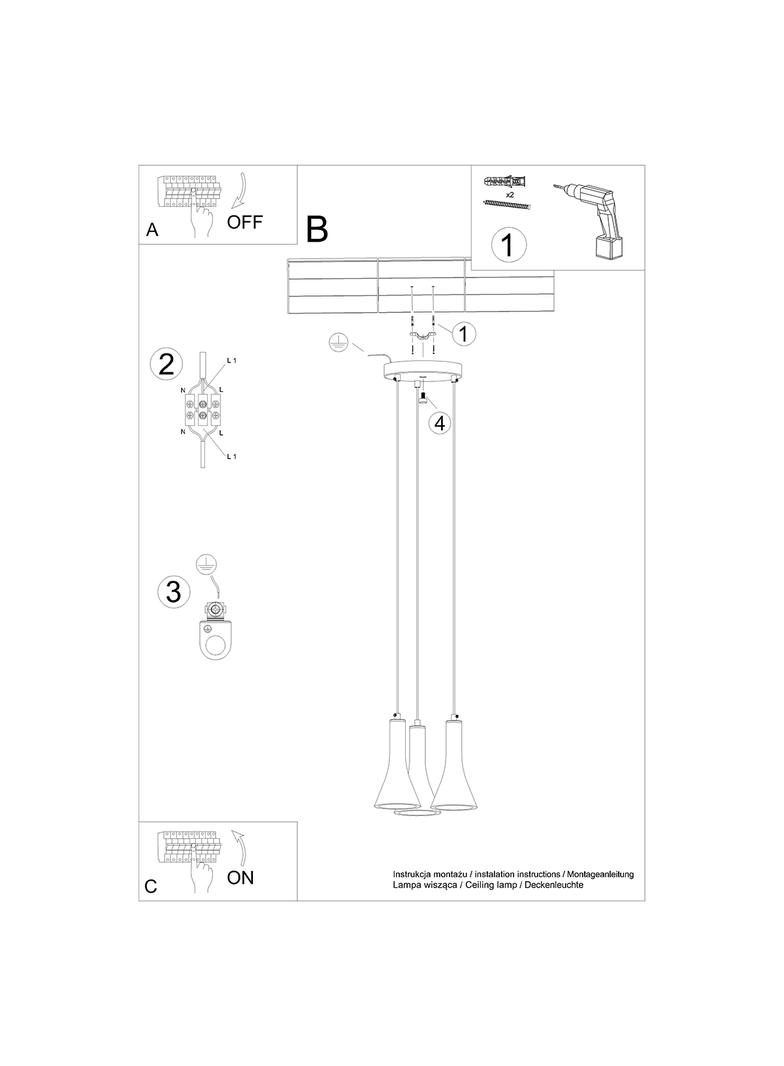 Sollux Lampa wisząca REA 3P beton SL.1226