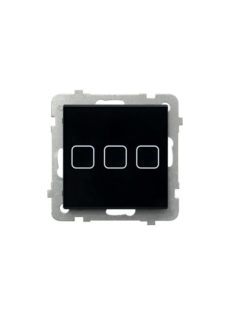 SONATA TOUCH Łącznik dotykowy potrójny z podświetleniem - kolor czarne szkło