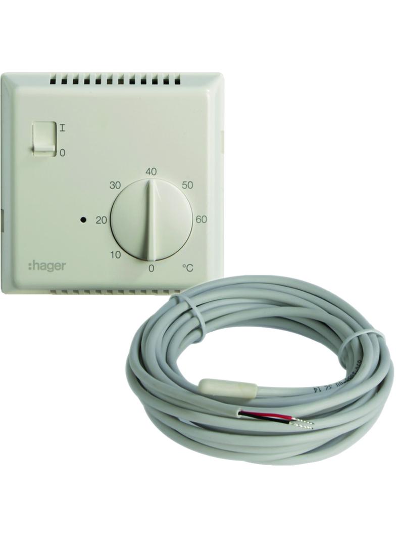Termostat elektroniczny z wyłącznikiem i zewnętrznym czujnikiem IP65 230V 1Z 8A EK005 HAGER
