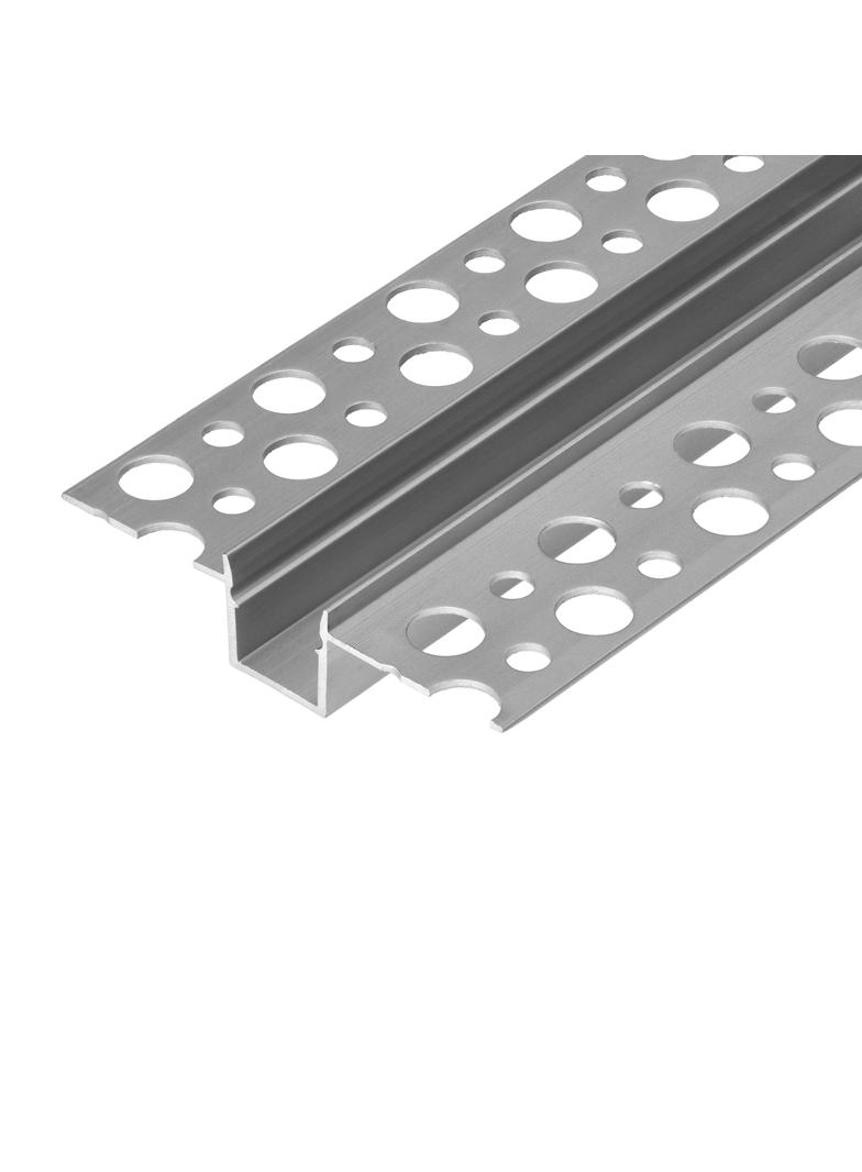 Profil aluminiowy do taśm LED, 2000 x 55 x 13 mm, wpuszczany w karton gips, srebrny, komplet 50 szt.