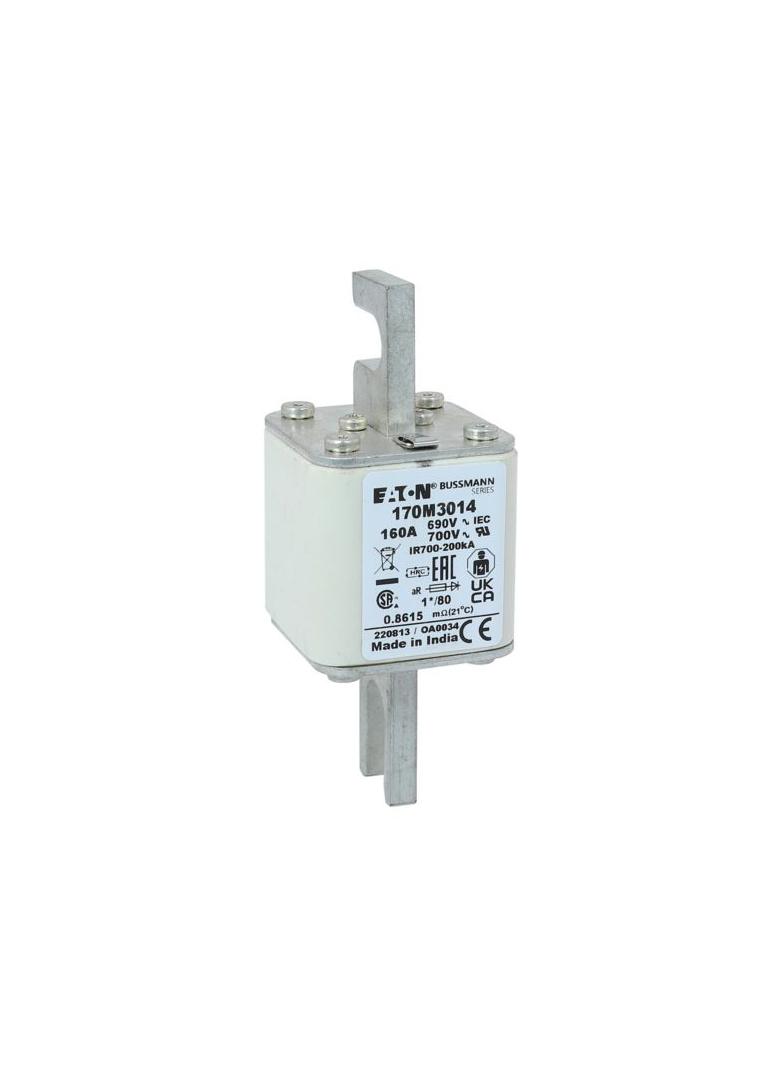 160A 690V 1*/80 aR INDICATOR FUSE Wkładka szybka 160A AC 690V compact DIN 1 45x45x104 mm, 170M3014 E