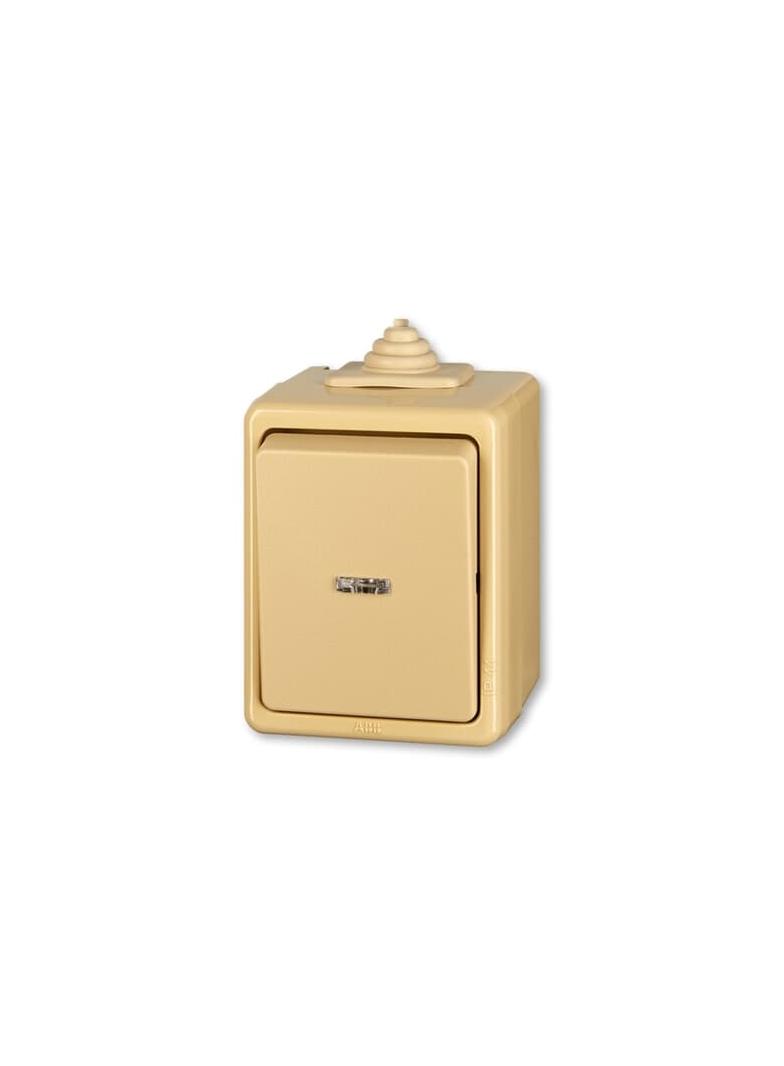 CLASSIC Przycisk zwierny z oknem IP 44 z zaciskiem N beżowy