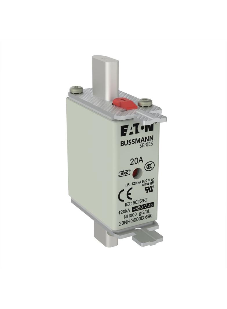 NH FUSE 20AMP 690V gG SIZE 000 Wkładka NH000 20A 690V GL/GG podwójny wskaźnik 20NHG000B-690 EATON