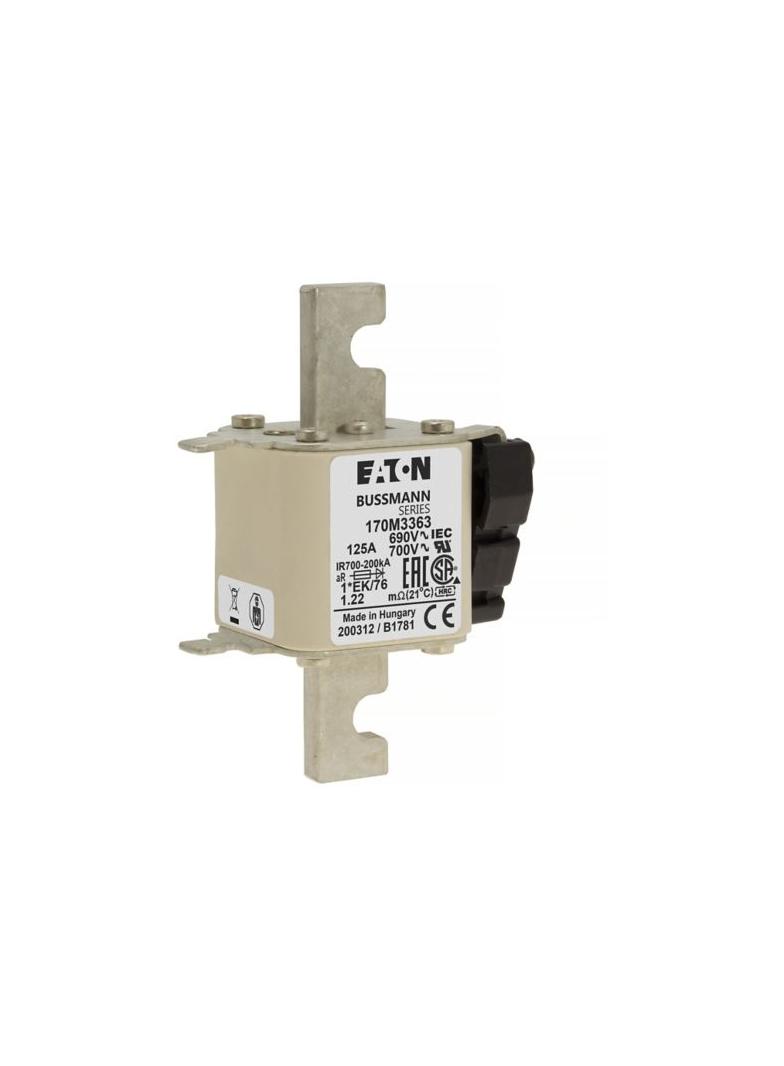 FUSE 125A 690V 1*EK/76 AR UC Wkładka szybka 125A AC 690V rozmiar 1 45x59x102 mm aR, 170M3363 EATON