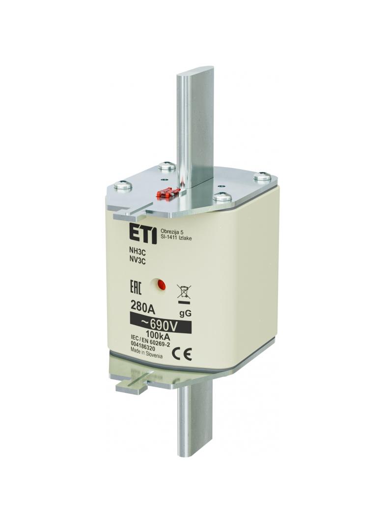 Wkładka topikowa NH zwłoczna KOMBI NH3C gG 280A 690V 004186320 ETI