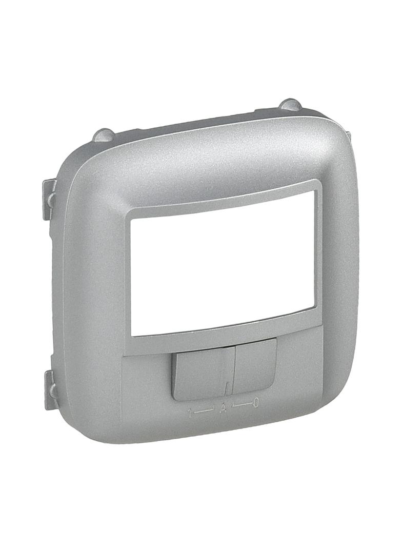 VALENA ALLURE - PLAKIETKA ŁĄCZNIKA AUTOMATYCZNEGO BEZ ZACISKU N Z PRZEŁĄCZNIKIEM ON/OFF ALUMINIUM, L