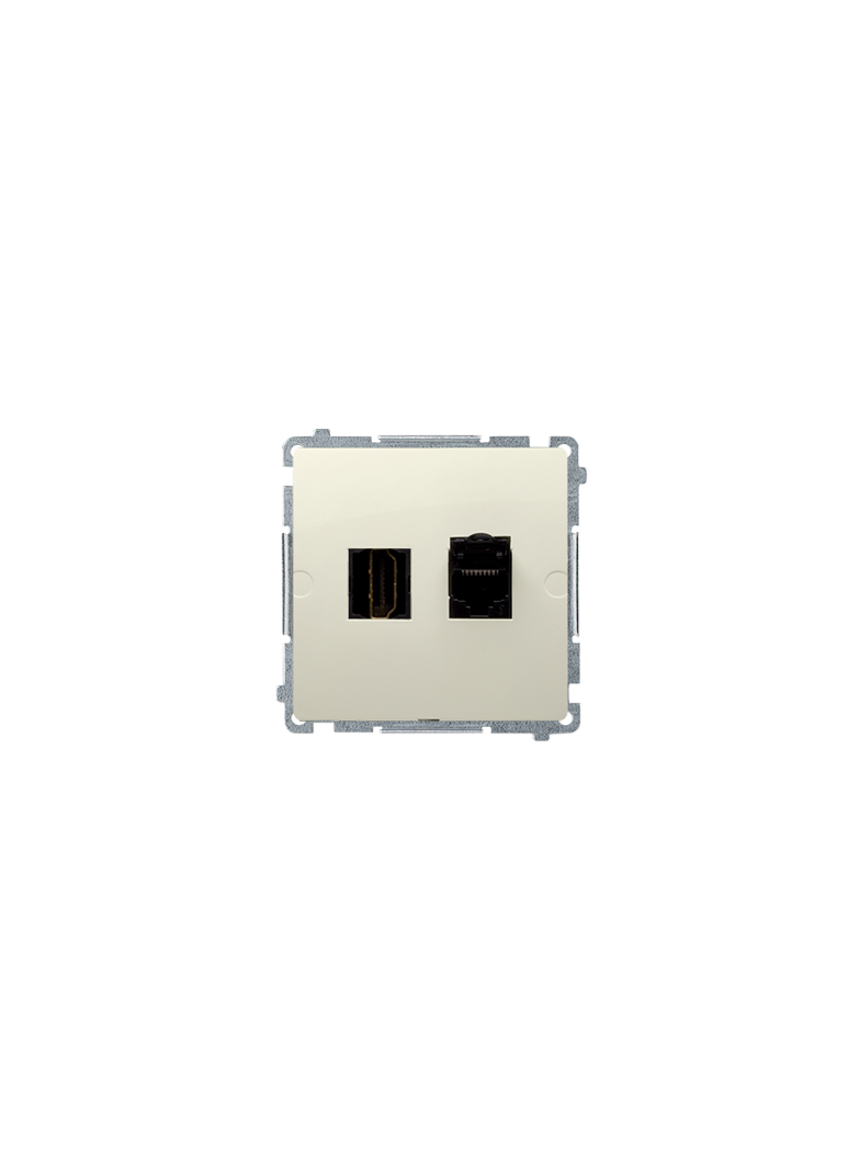 Simon Basic Gniazdo HDMI + RJ45 kat.6. beż BMGHRJ45.01/12 KONTAKT