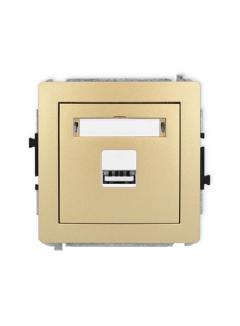 DECO Ładowarka USB pojedyncza USB A, 5W max., 5V, 1A złoty 29DCUSB-1 KARLIK