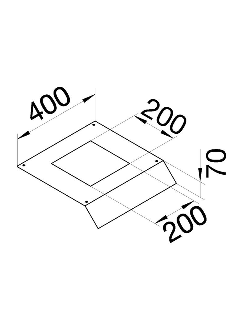tehalit.AK Pokrywa kanału napodł Q06 200x200 1-str skos dł. 400mm 250x70mm stal AKM250200Q06 HAGER