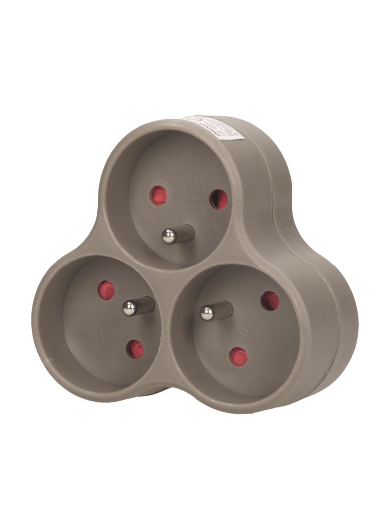 Rozgałęźnik 3x2P+Z szary OR-AE-13134/G ORNO