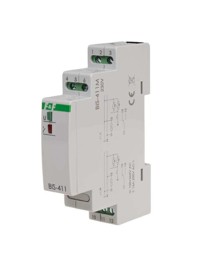 Przekaźnik bistabilny z pamięcią montaż na szynie DIN 230V BIS-411M F&F