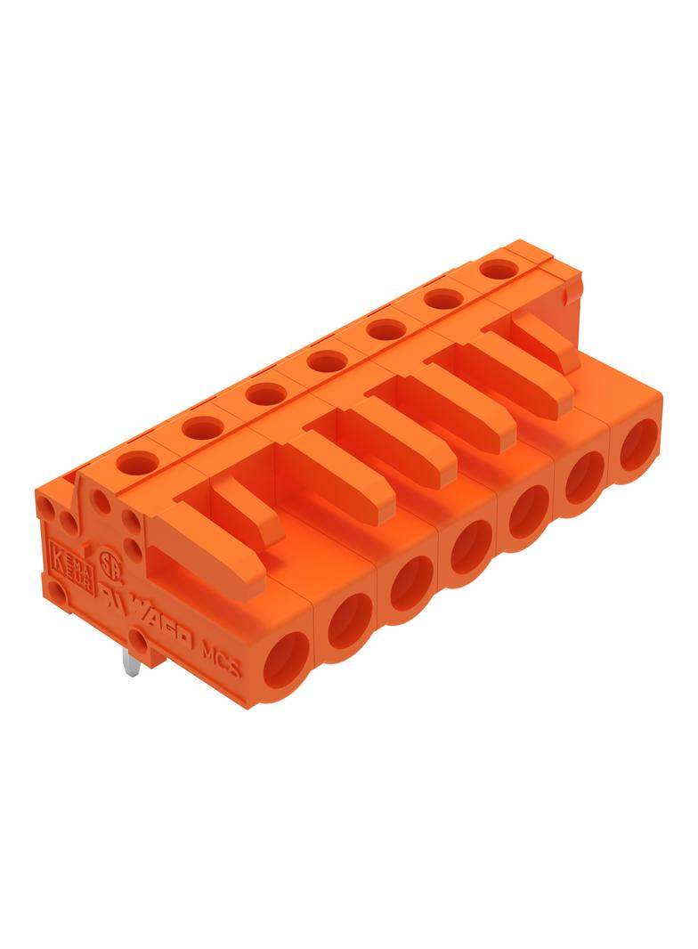 MCS-MIDI Classic gniazdo kątowe 7-bieg. pomarańczowe raster 5,08 mm /50szt./ WAGO
