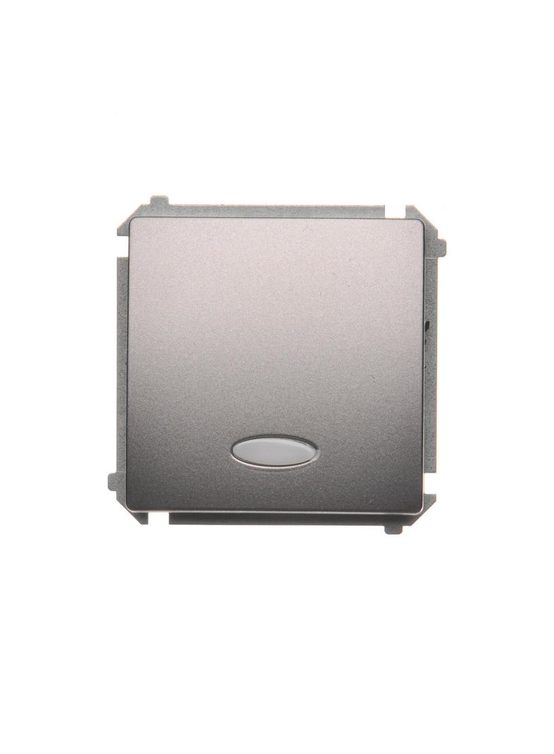 Simon Basic Przycisk pojedynczy zwierny bez piktogramu z podświetleniem LED 10A 250V szybkozłączka stal inox BMP1L.01/21 KONTAKT